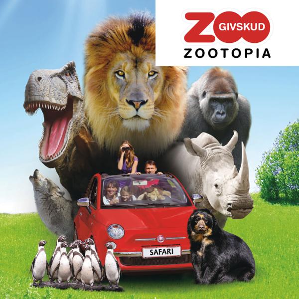 GIVSKUD ZOO has a dinosaur park where you can meet a roaring dinosaur. You can also see penguins, spectacled bears, gorilla enclosures, rhinos and have fun in the play areas.