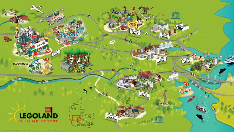 The map shows 18 children's attractions in an area filled with nature and plenty of child-friendly beaches. You can also explore the many fun attractions and theme parks for children and families.