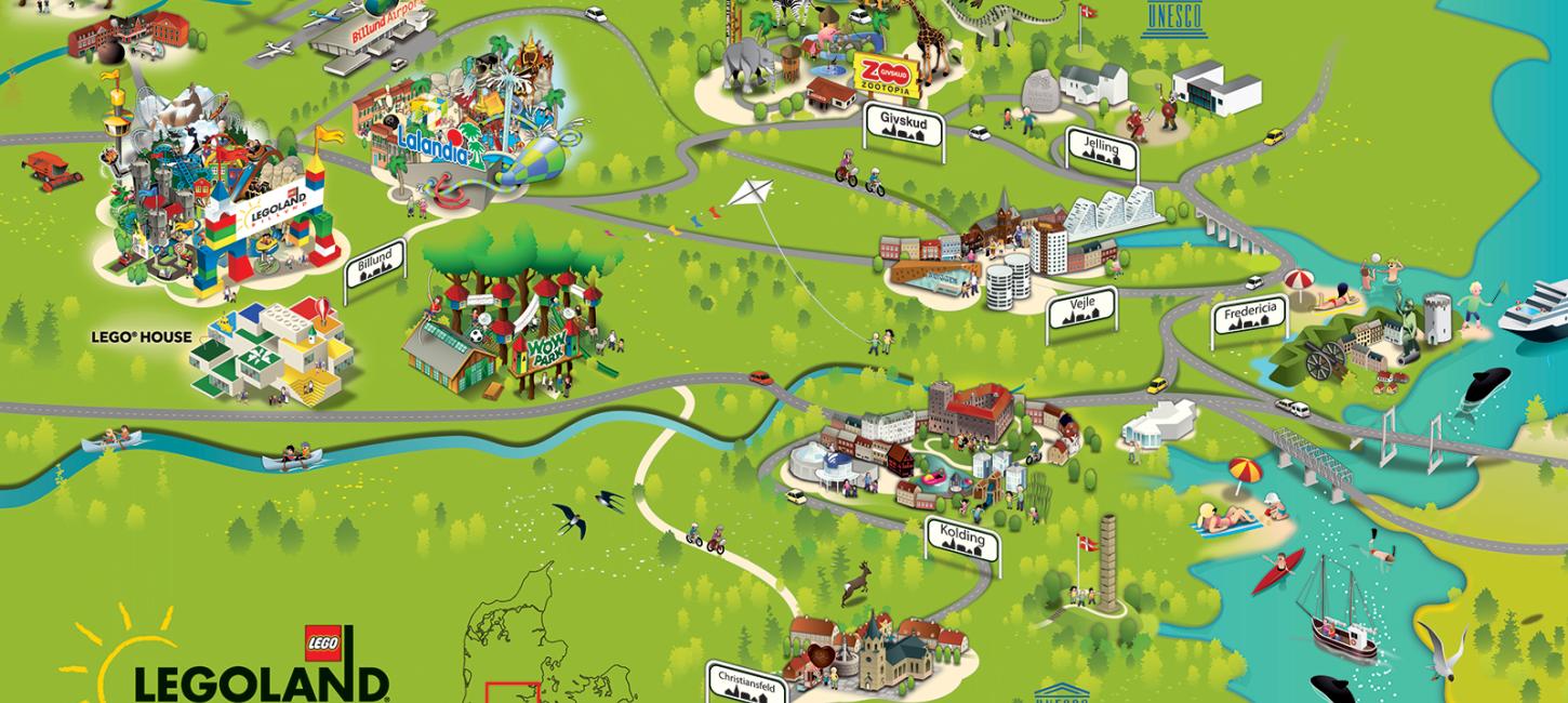 The map shows 18 children's attractions in an area filled with nature and plenty of child-friendly beaches. You can also explore the many fun attractions and theme parks for children and families.