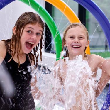 Enjoy the new spray park like these kids are doing. Or take a swim in one of the many indoor or outdoor swimming pools. Complete your visit with a relaxing sauna.